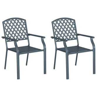 vidaXL Vidaxl - Silla 2 Pcs Antracita 56 X 65 X 89cm Acero