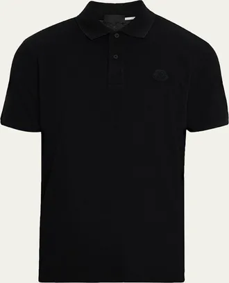 Moncler Mens Cotton Tonal Logo Polo Shirt