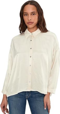 Michael Stars Devin Dolman Button Up Womens Clothing Chalk : LG (US 8-10), Rayon/Viscose