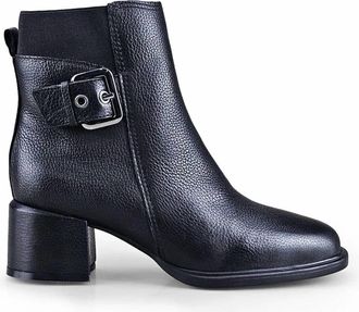 Bottero Womens Couro Burnish Preto Short Boot In Black