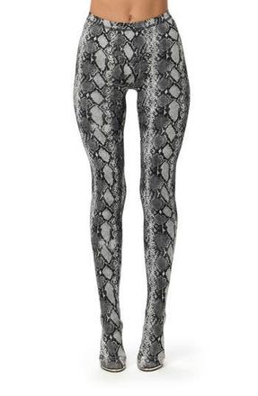 Naked Wardrobe Print Toe Leggings in Grey Snakeskin at Nordstrom Rack, Size Large