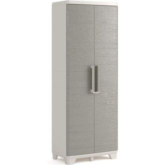 Keter Armadio tuttopiani in resina da esterno a 2 ante effetto legno chiudibili con lucchetto Linear Wood Keter