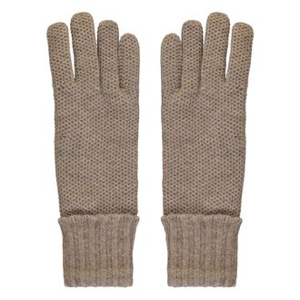 Moorer Guanto in Maglia di Pelle Scamosciata - - Accessories - Donna - Beige - 6 1/2 IN
