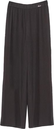Karl Lagerfeld Pliss&eacute; Strandbroek - Dames - Wijde Broeken - Zwart - XL - Polyester - Broeken