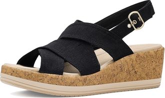 Life Stride Rye Slingback Sandals Womens Wedge Shoes Black : 8.5 W (C), Synthetic