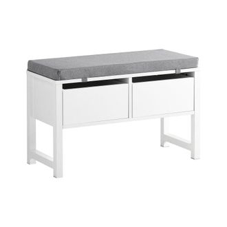 SoBuy Sobuy - Banco Zapatero Con 2 Cajones Banco De Almacenamianto Con Coj&iacute;n Acolchado De Asiento 72x30x46 Cm Fsr88-w Es