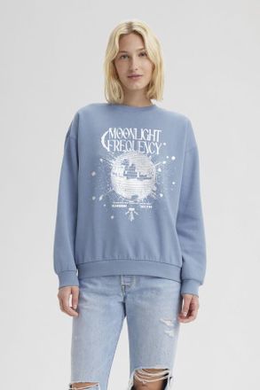 Levi's Sudadera de cuello redondo estampada Salinas - Mujer - L - Azul / Moonlight Frequency Troposphere