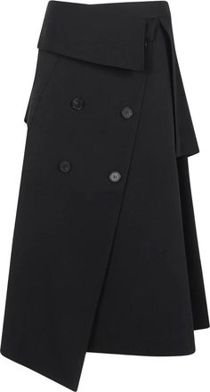 R&oacute;he Deconstructed Trench Rok - Dames - Midirokken - Zwart - 2XS - Katoen - Rokken