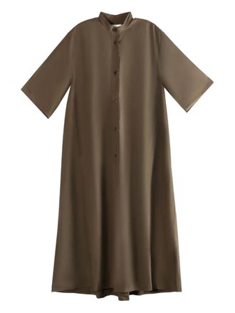 STUDIO NICHOLSON button-front midi shirt dress - women - Cotton - 4 - Brown