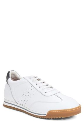Bruno Magli Brozzi Low Top Leather Sneaker in White Calf at Nordstrom, Size 10.5