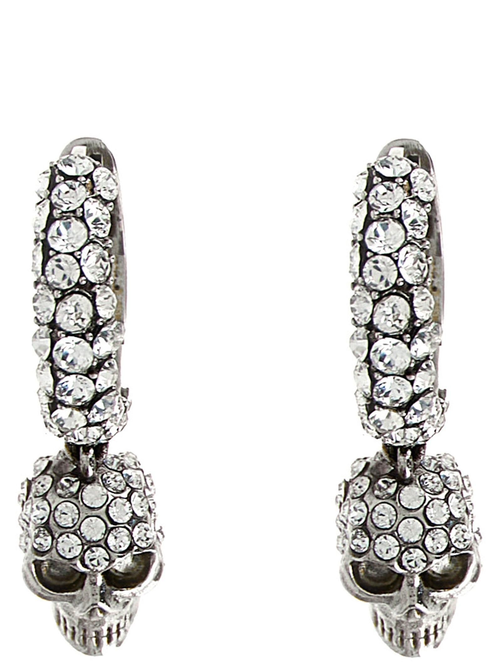 Alexander McQueen Gold Skull Mini Creole Hoop Earrings from