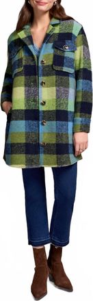 Tribal Plaid Button-Up Jacket In Nightfall