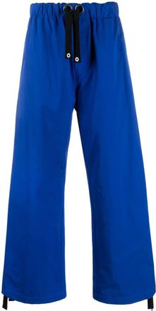 Versace wide-leg cotton track pants - men - Viscose/Cotton/Cotton - 50 - Blue