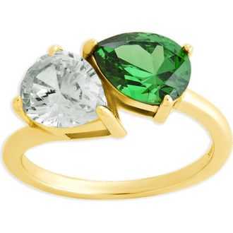 Sterling Forever Toi Et Moi Cubic Zirconia Ring in Gold at Nordstrom, Size 7