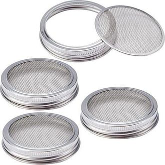 OEM Kit Di Coperchi In Acciaio Inox 304 Per Vasetti Da Germinazione - Per Semi Di Erba Medica, Insalate E Germogli