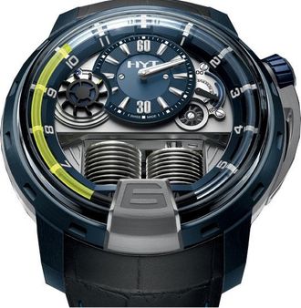 HYT H1 Alumen Blue Black Rubber Mens Watch 148-AB-31-GF-RU