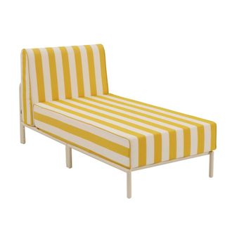 Oviala Rec&aacute;mara a rayas para sal&oacute;n de jard&iacute;n modular en tela amarillo claro