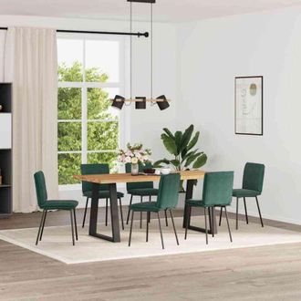 vidaXL Vidaxl - Sillas De Comedor 6 Unidades Terciopelo Verde Oscuro