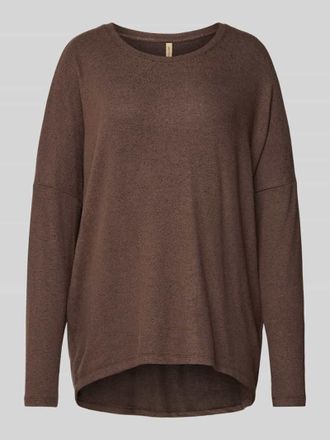 Soyaconcept Sweatshirt mit geripptem Rundhalsausschnitt Modell Biara in Schoko Melange, Gr&ouml;&szlig;e XXL