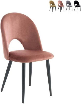 Oresteluchetta Juego De 4 Sillas De Comedor Cocina Dise&ntilde;o Moderno En Terciopelo Bounty - Rosa