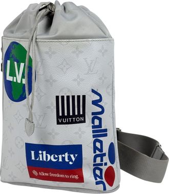 Louis Vuitton White Monogram Shoulder Bag Sling Bag (Pre-Owned)