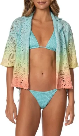 Maaji Ocean Drift Octavia Cover-Up Shirt in Light/pastel Blue at Nordstrom, Size Medium