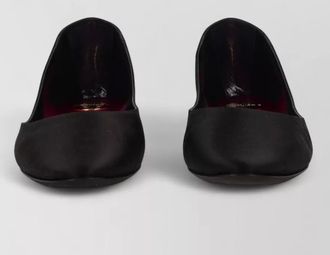 Saint Laurent satin ballerina flats lou pointed toe