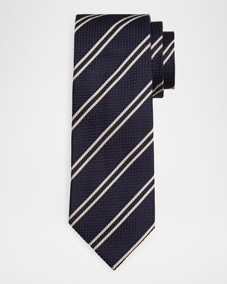 Tom Ford Men & apos;s Woven Diagonal-Stripe Silk Tie
