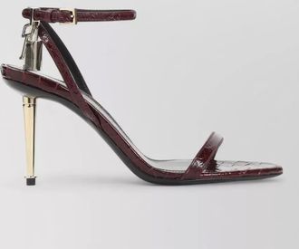 Tom Ford python stiletto sandal open toe leather