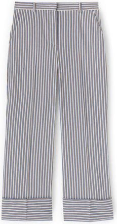 Motivi Wide Broeken - Dames - Vrijetijds broeken - Blauw - 2XS - Katoen - Broeken