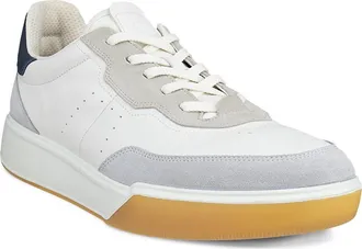 Ecco Street Court Low Top Sneaker in Concrete/white at Nordstrom, Size 42