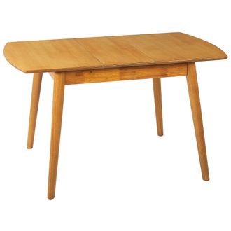 Beliani Beliani - Mesa De Comedor Extensible 100/130 X 80 Cm Tablero De Mdf Patas De Madera De Caucho Marr&oacute;n Claro Toms