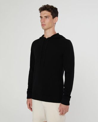 Onia 100% Cashmere Hooded Pullover in Black at Nordstrom, Size Xx-Large