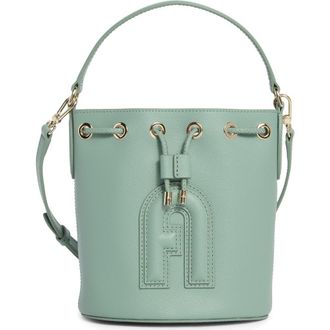 Furla Clio Mini Drawstring Bucket Bag in Mineral Green at Nordstrom Rack