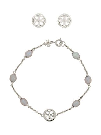 Tory Burch Bracciale con logo - Argento