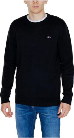 Tommy Jeans Truien & Vesten, Heren, Zwart, XL, Katoen, Mannen Gebreide trui paars effen trui