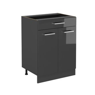 Vicco Mueble Bajo De Cocina R-line, Antracita Alto Brillo, 60 Cm Con Caj&oacute;n, Sin Encimera Vicco