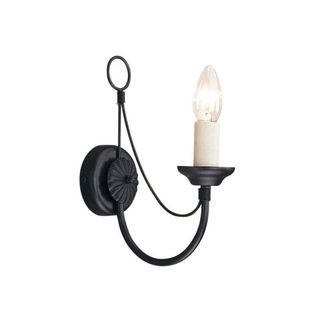 Loops Wall Light Gothic Style wire effect Ivory candle tube holder Black LED E14 60W