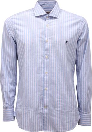 Brooksfield Slim Fit Spread Kraag Shirt - Heren - Zakelijke Overhemden - Blauw - S - Overhemden