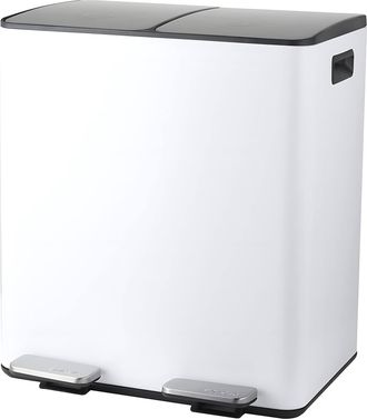 Spirella Spirella - Papelera De Reciclaje Aliya 40l (2x20l) Acero Blanco Mate