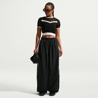 Nike Womens Nike Sportswear Oversized High-Waisted Balloon Track Pants in Black | IM8167-010