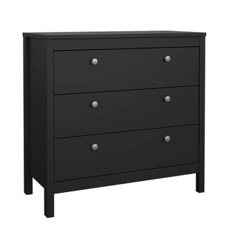 Dmora Dmora - Cajonera Sagar, C&oacute;moda Multiusos, C&oacute;moda De Dormitorio, Gabinete Con Cajones, 82x38 H80 Cm, Negro