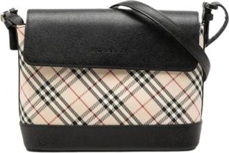Burberry Pre-owned Canvas Crossbody Bag - Dames - Vintage Schoudertas - Beige - ONE Size - Leer - Vintage