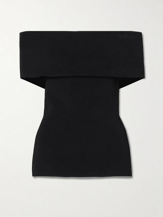Toteme Top A Spalle Scoperte In Jersey - Nero