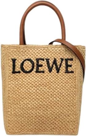 Loewe Pre-owned Raffia Satchel - Dames - Vintage Shopper - Beige - ONE Size - Leer - Vintage