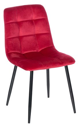 Clp Silla con patas de metal y asiento en Terciopelo Rojo