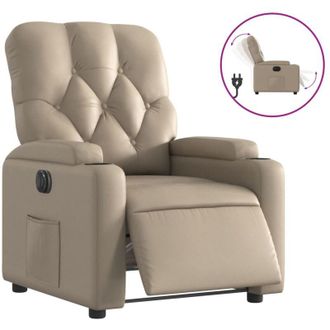 vidaXL Vidaxl - Sill&oacute;n Reclinable El&eacute;ctrico De Cuero Sint&eacute;tico Color Capuchino