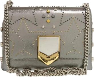 Jimmy Choo London Pre-owned Leren Crossbodytas - Dames - Vintage Schoudertas - Grijs - ONE Size - Leer - Vintage