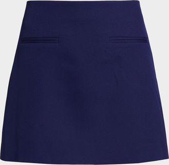 Milly A-Line Cady Mini Skirt