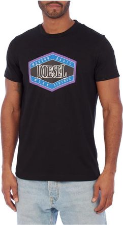 Diesel T-shirt met korte mouwen - Heren - T-shirts - Zwart - L - Katoen - Tops